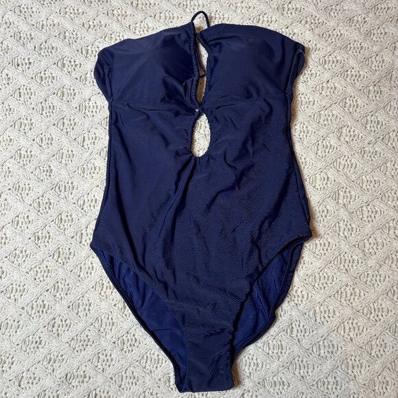 PQ Swim Keyhole Braided One-Piece Swimsuit Navy – Women’s Small‎ NWT - Picture 2 of 6